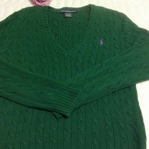 Ralph Lauren Cable Knit V-Neck Sweater